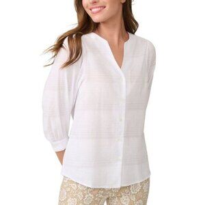 NWT J. McLaughlin Cotton Estella Blouse White Size S